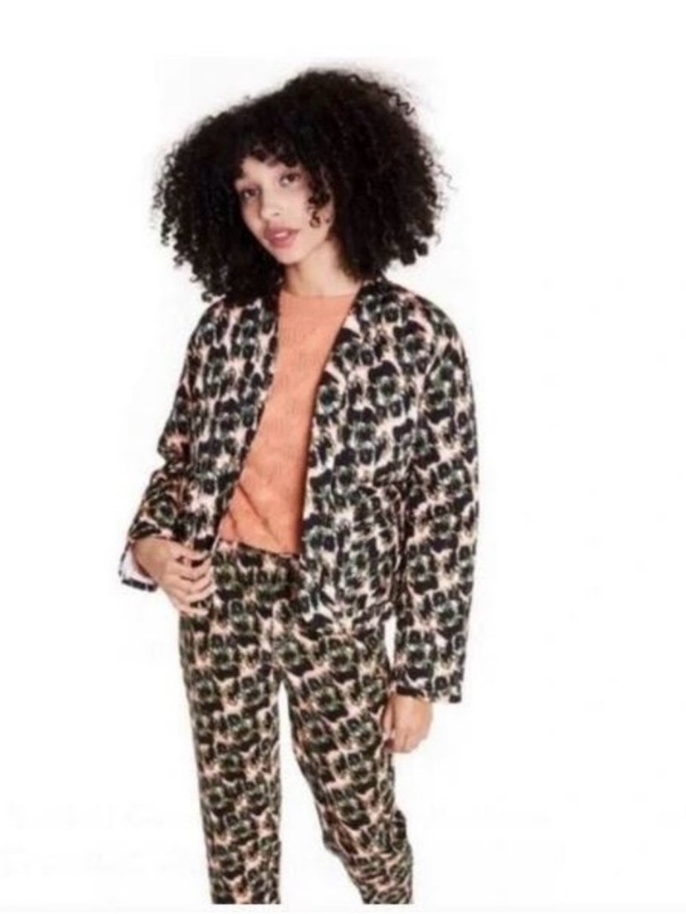 Rachel Comey Camouflage-Style Printed Jacket & Pants in Black, Green & Peach